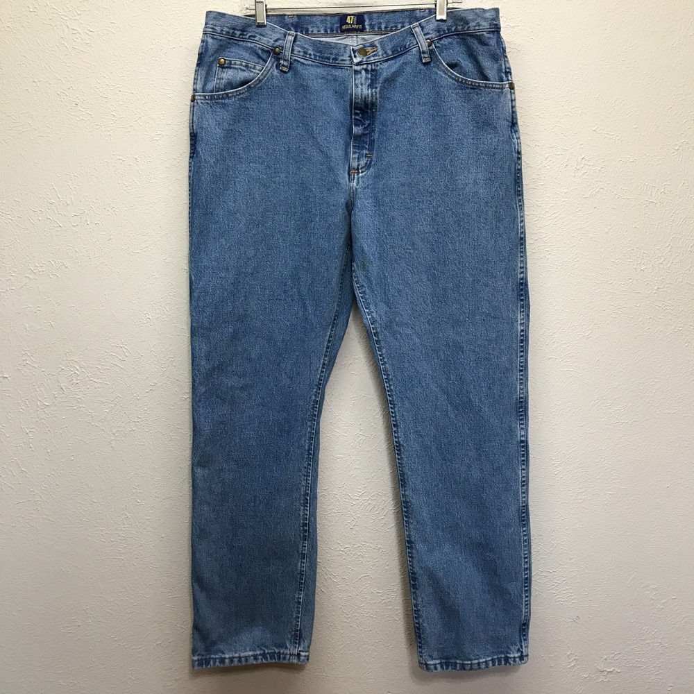 Wrangler Jeans Mens 38x32 Blue 47MWZ Regular Fit Cowboy Cut Denim Pants 1047MWZS